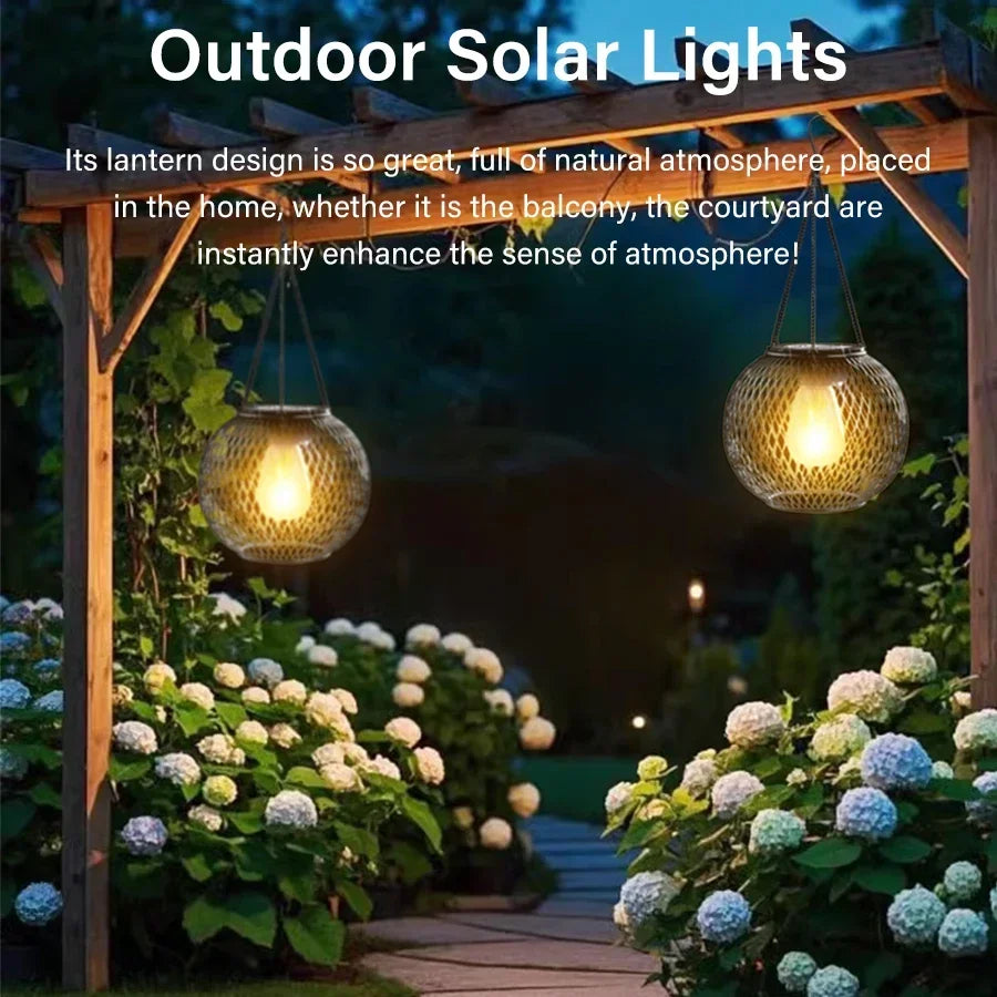 Lampes solaires de Camping en plein air pour lanterne solaire décorative extérieure lampes suspendues extérieures lanternes solaires imperméables décor de jardin