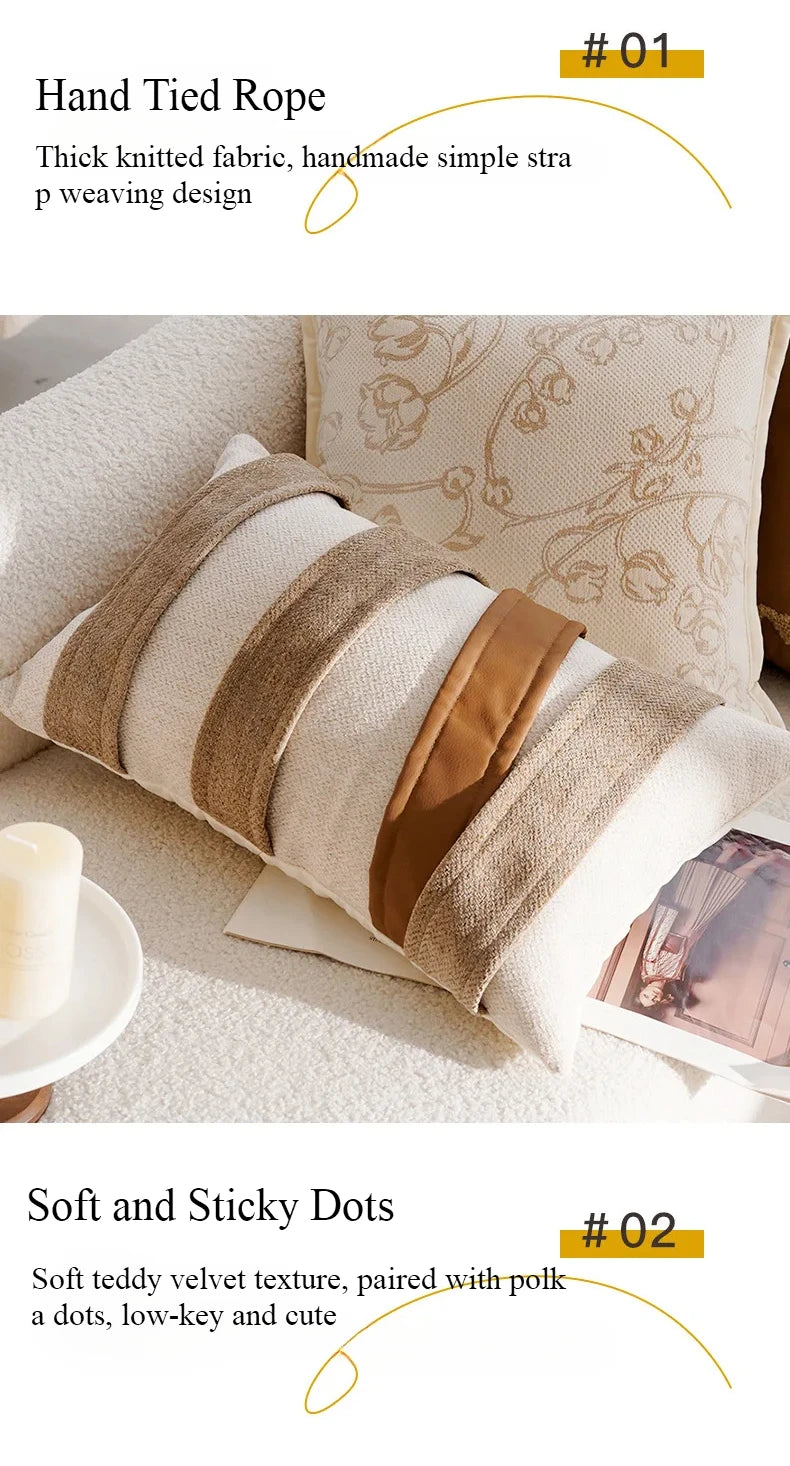 Housse de coussin de luxe légère, 30x50/45x45CM