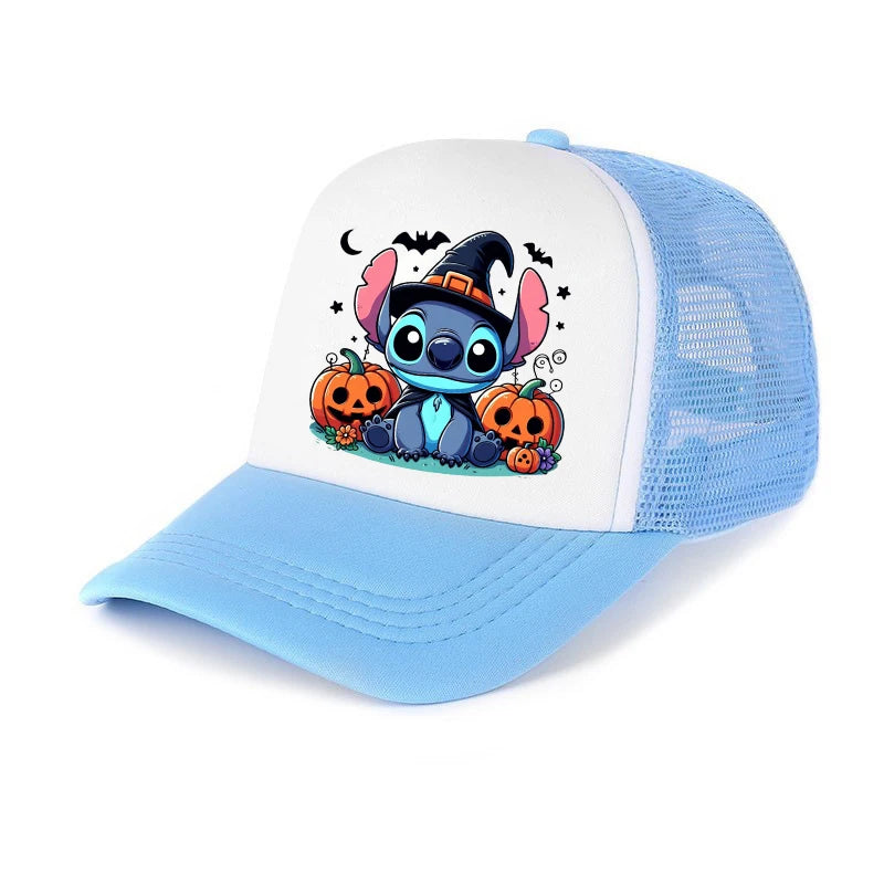 Casquette de baseball Stitch pour garçons et filles, chapeau de soleil en maille imprimé hip-hop décontracté unisexe à protection réglable, chapeau classique à visière en coton