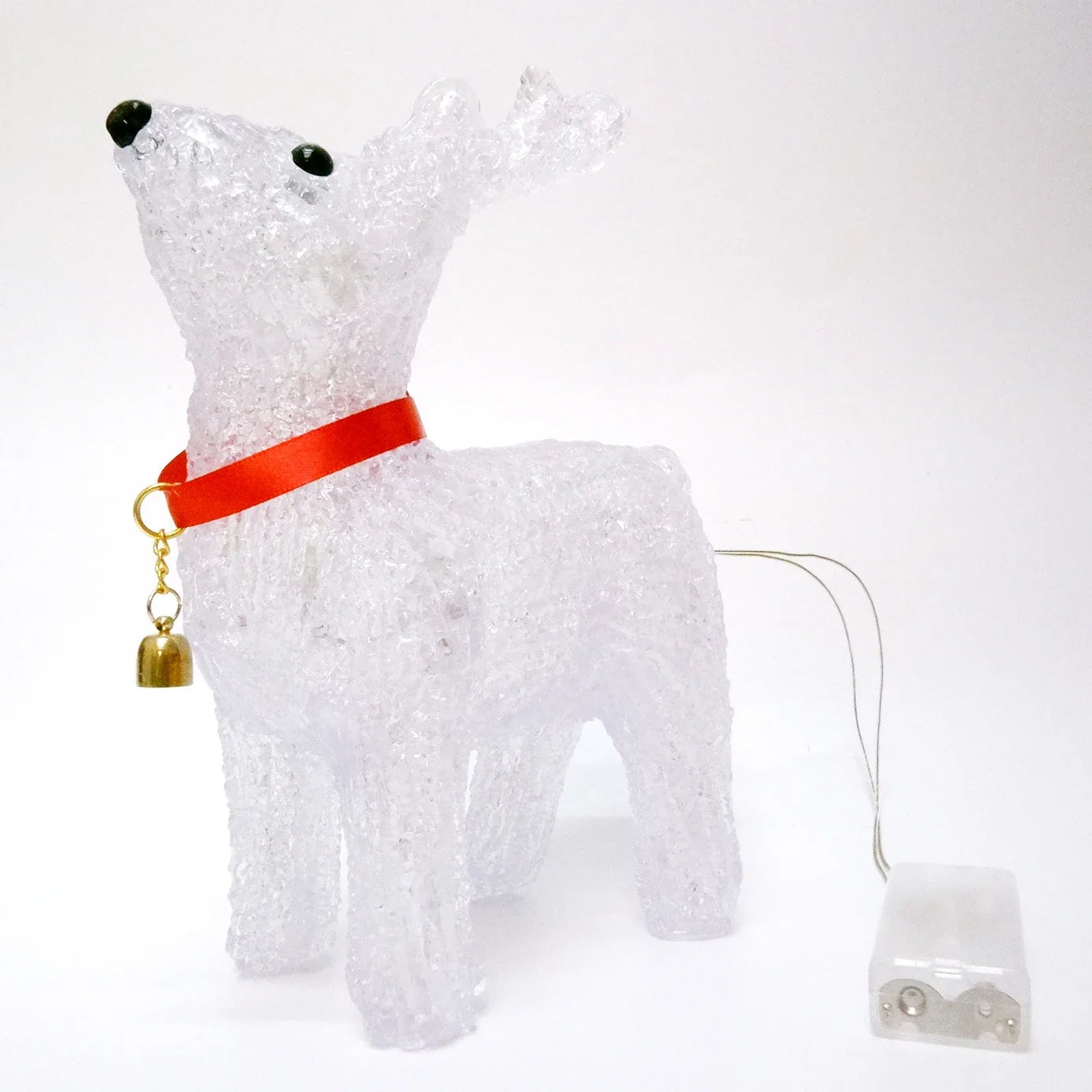 Bonhommes de neige du père noël, élan, ornement lumineux