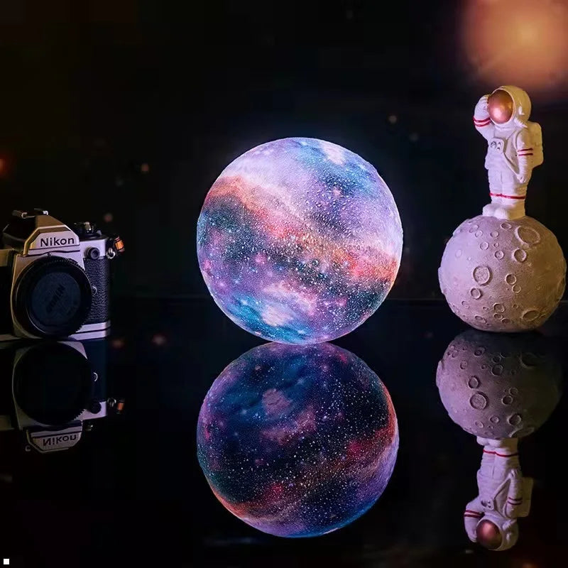 Lampe lunaire imprimée en 3D, 16 couleurs, veilleuse LED à distance, Rechargeable, veilleuse d'ambiance, décoration intérieure de chambre à coucher, cadeaux de noël