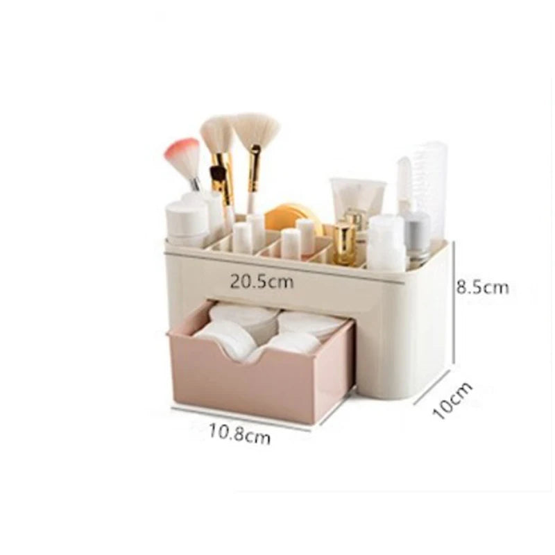 organisateur de maquillage boîte de rangement avec tiroir coton-tige bâton étui de rangement organisateur de rouge à lèvres porte-pinceau maquillage plastique acrylique