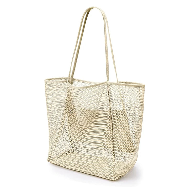 Sac de plage en maille, fourre-tout pour voyage, piscine, famille, plage, vacances, croisière, organisateur essentiel, sacs de rangement
