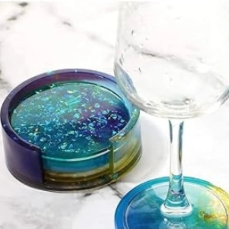 Moule en résine époxy cristal, dessous de verre carré avec boîte de rangement, moule miroir en Silicone pour résine, bricolage