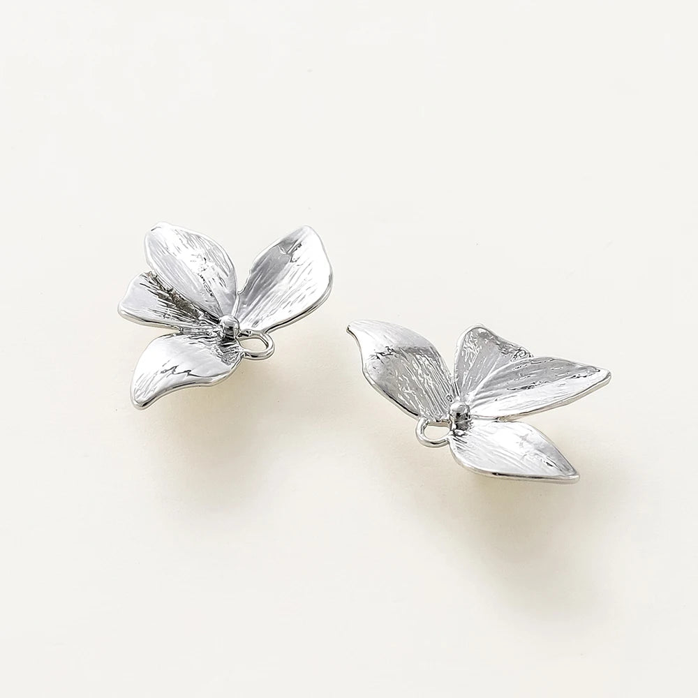 Accessoires de pendentif délicats, couleur or 14K/18K, feuille de laiton plaqué argent, fournitures de fabrication de bijoux, 6 pièces