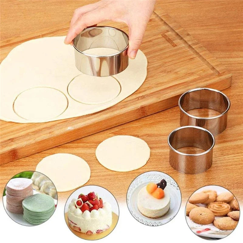 Lot de 5 emporte-pièces circulaires en acier inoxydable, accessoires incontournables pour pâtisserie et cuisine créative