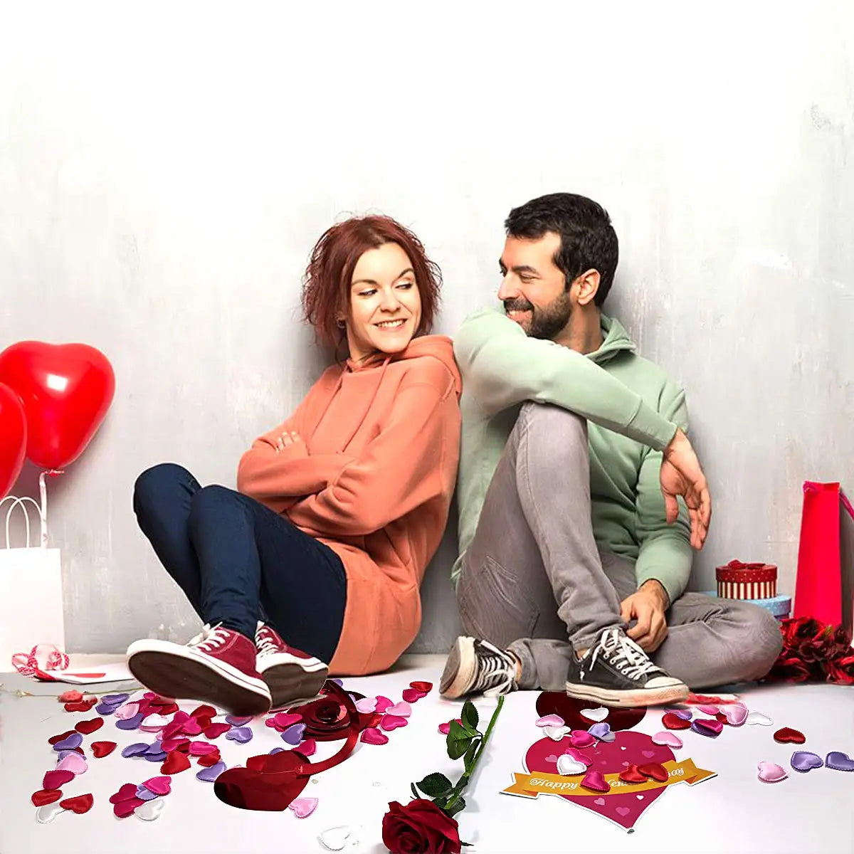 Tissu rembourré romantique pour la saint-valentin, 200 pièces, pétales de lancer, cœurs d'amour pour Table et tapis, décoration de fête de mariage