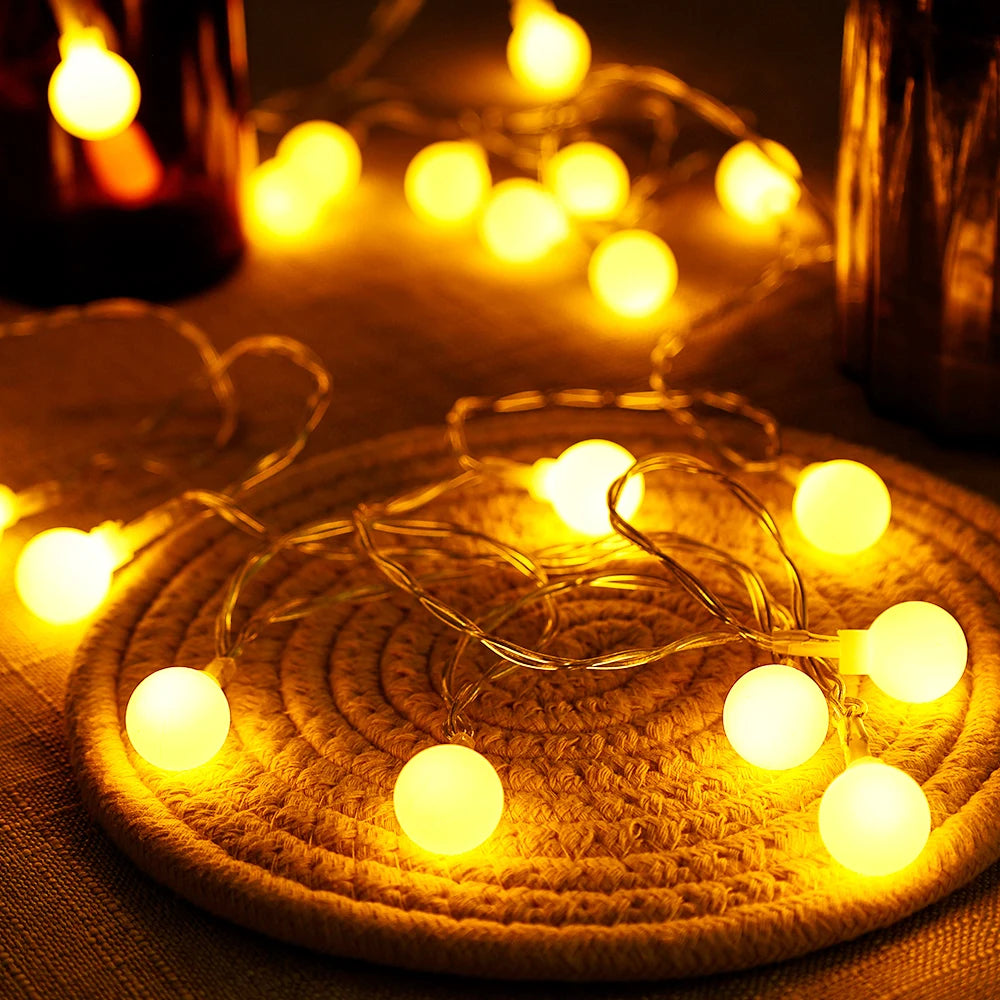 Guirlande lumineuse LED boule à bulles féerique, guirlande lumineuse festive, prise ue/US, décoration intérieure de noël, mariage, jardin extérieur