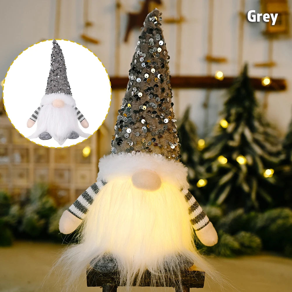Gnome elfe avec lumière LED, décorations de Noël pour la maison
