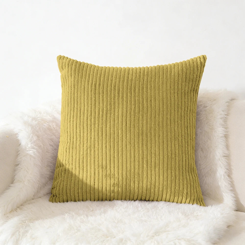 Housse de coussin en velours côtelé, grande taille 70x70 65x65