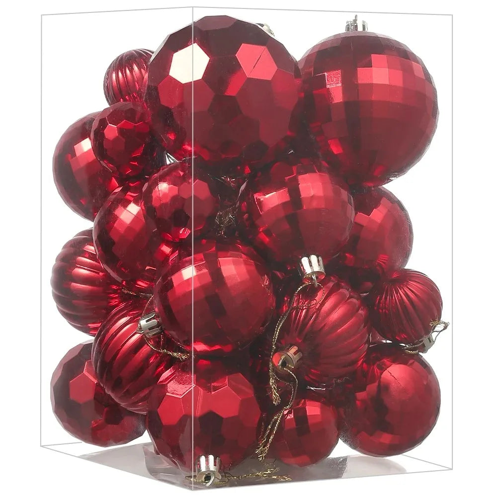 30 pièces 4-8CM grandes boules de Noël suspendues arbre de Noël pendentif