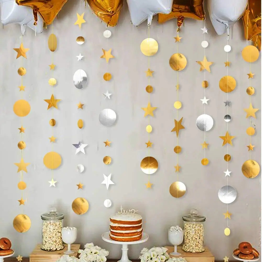 Guirlande de bannière en papier Champagne or à paillettes de 4M, décoration de joyeux anniversaire pour adultes, enfants, garçons et filles, décor de fête prénatale et de mariage