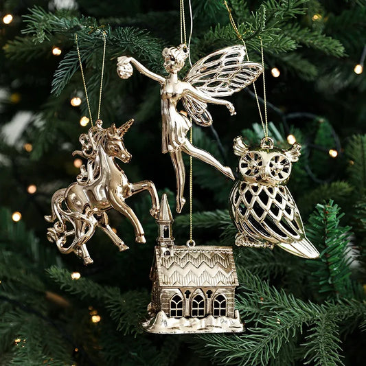 Décorations de Noël Pendentif maison de neige Ornements suspendus pour arbre de Noël