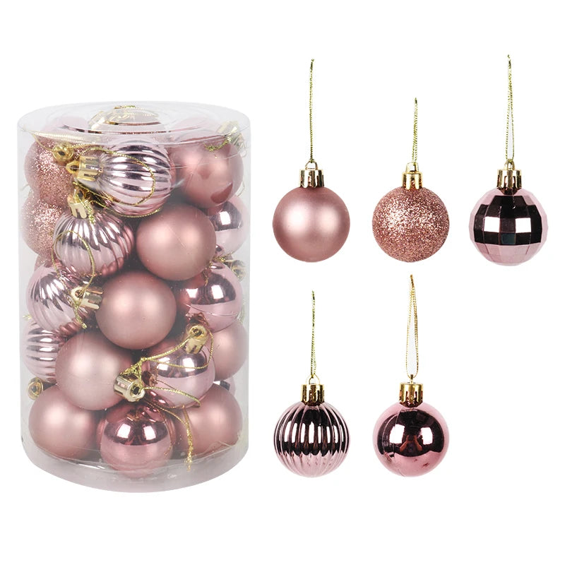 34 pièces boules de plastique de Noël arbre de Noël suspendus ornement boule de pendentif