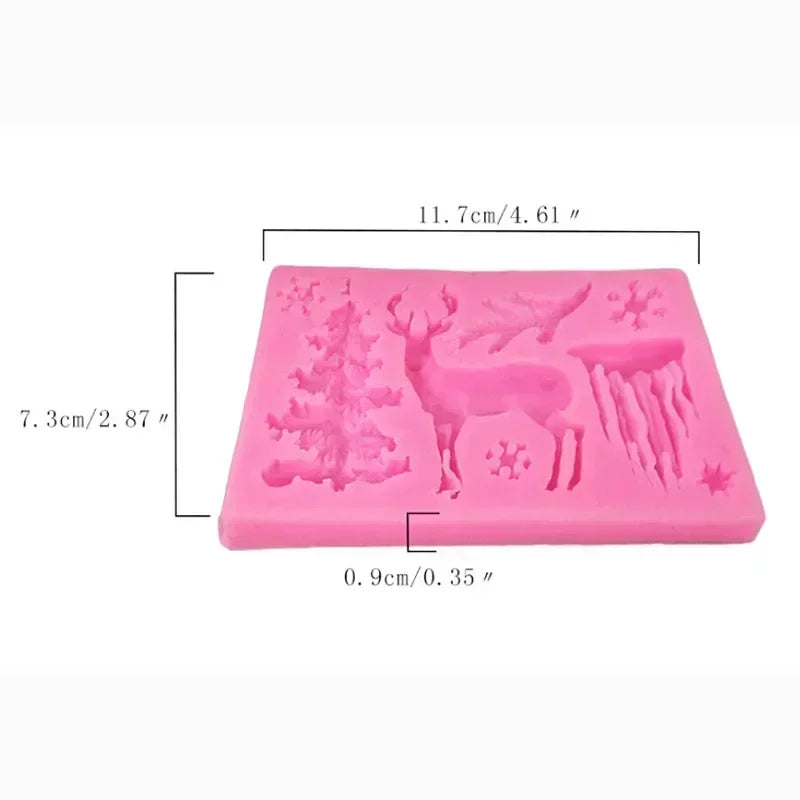 Moule en silicone flocon de neige pour arbre de Noël d'élan