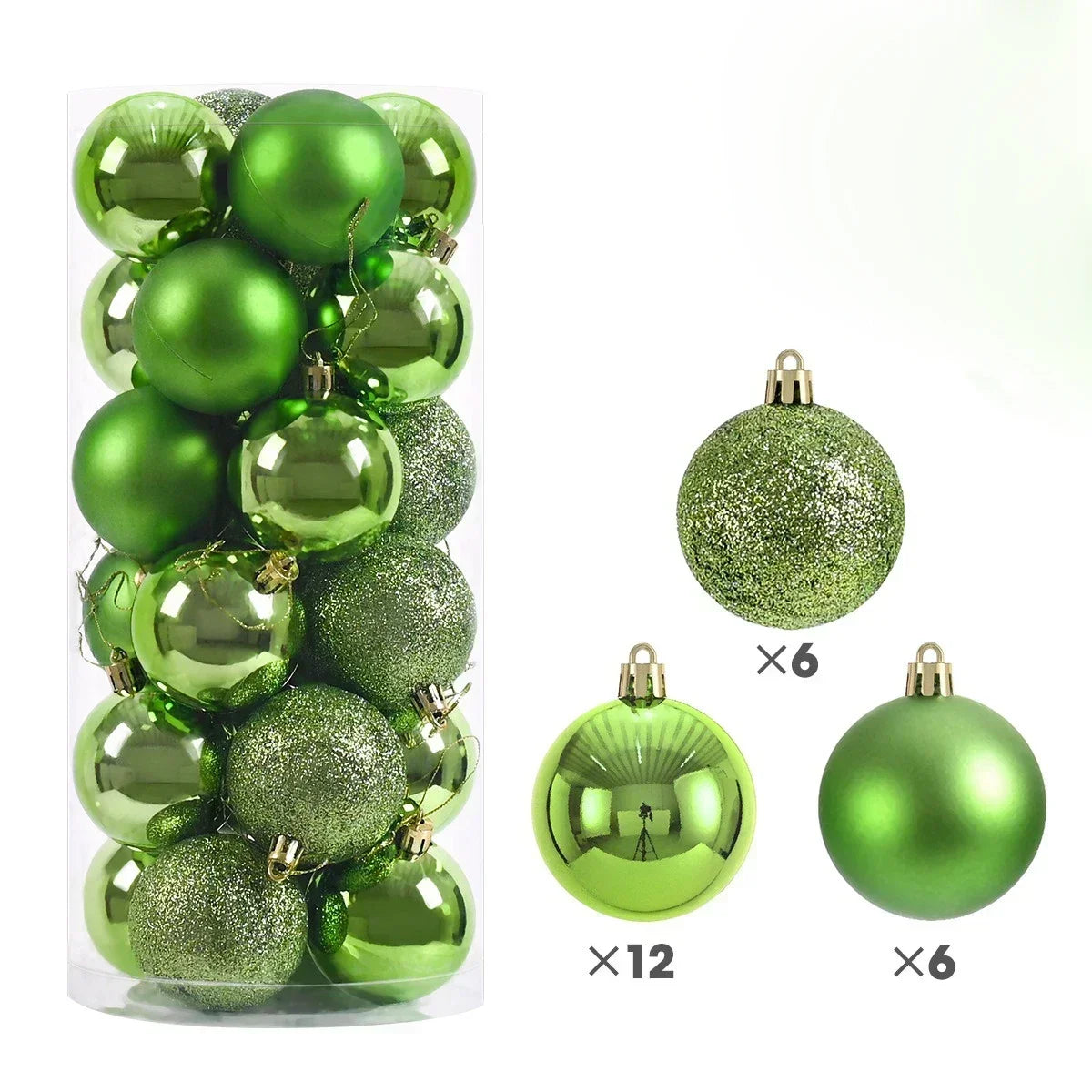 Boules de noël 3/4/6CM, 24 pièces, grande boule, pendentif d'arbre de Noël