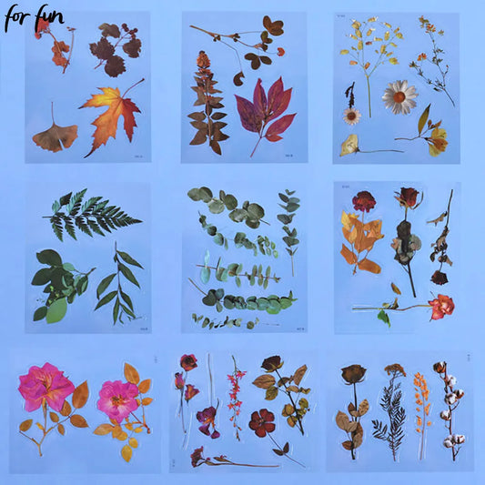 Autocollants de remplissage de résine de fleurs séchées simulées pour le plaisir, décoration de moule en silicone, UV, bricolage, scrapbooking, élection, xy