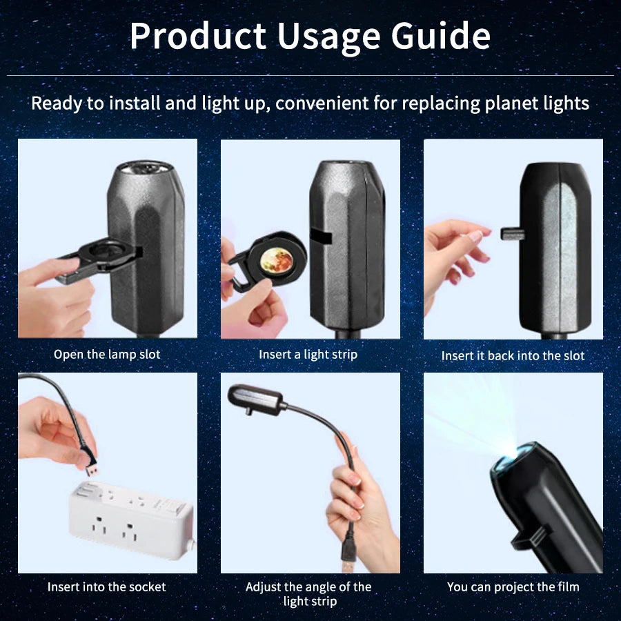 Lumière de Projection 5V USB à Insertion directe planète noël/Halloween thème remplacement lumière plafond lumière de Projection pour chambre