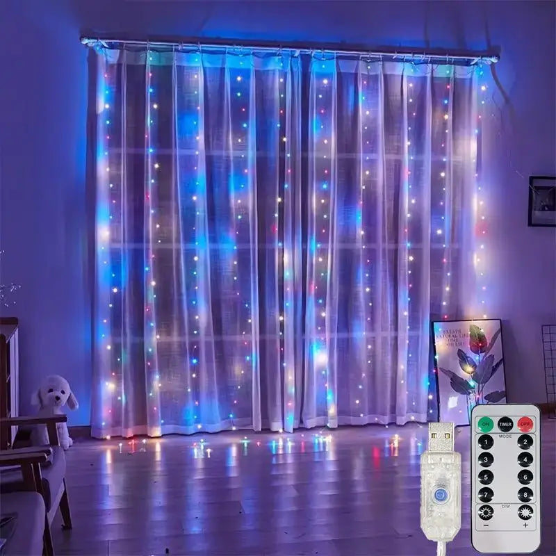Guirxiété lumineuse LED USB pour décoration de Noël, extérieur, nickel é, chambre à coucher, vacances, mariage, rideau, 8 modes, 3m, 4m, 6m