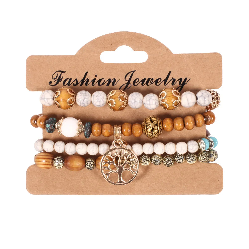 Ensemble de bracelets bohème en perles faites à la main pour femmes, chaîne de perles colorées d'été, accessoires de bijoux Boho pour hommes