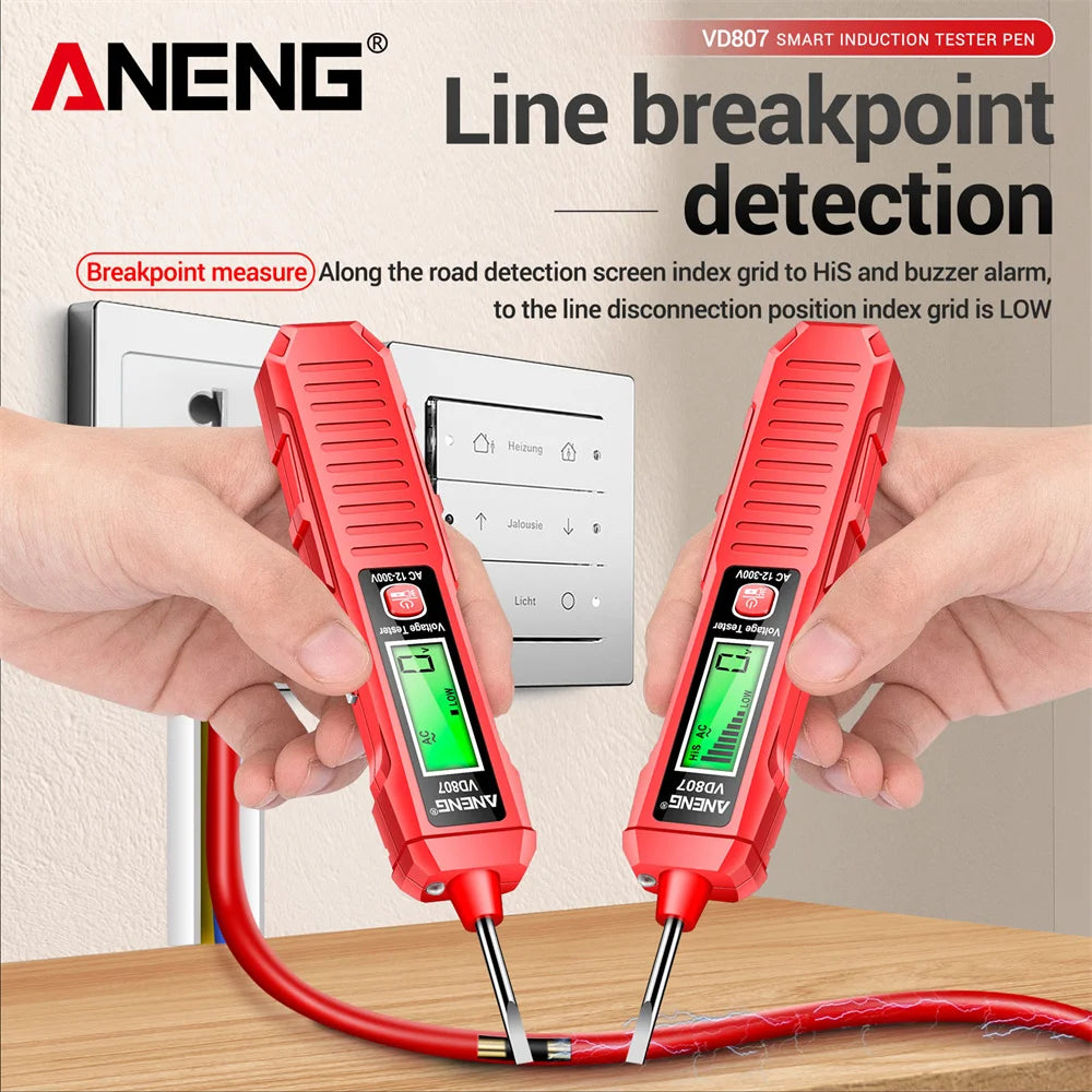 ANENG VD807 testeur d'induction à un mot Portable 50/60Hz stylo électrique intelligent capteur NCV AC 12-300V outils de détection de fil sans contact