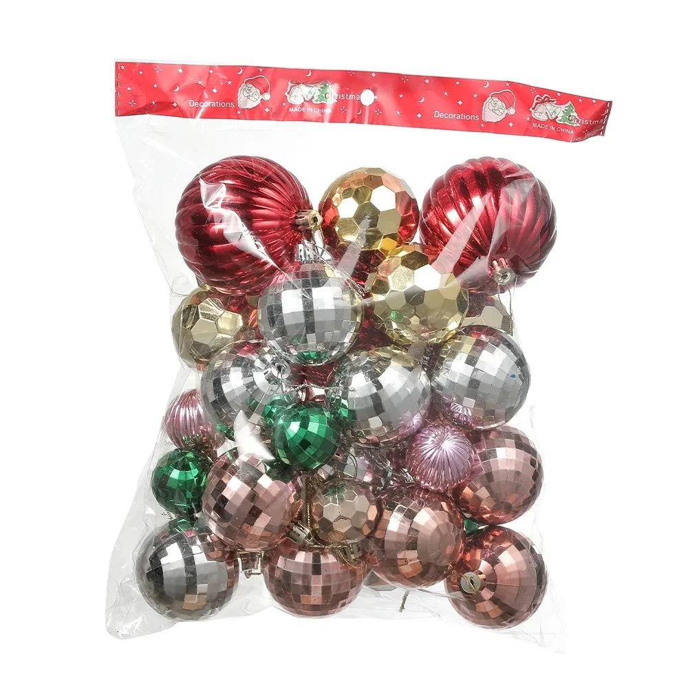 30 pièces 4-8CM grandes boules de Noël suspendues arbre de Noël pendentif