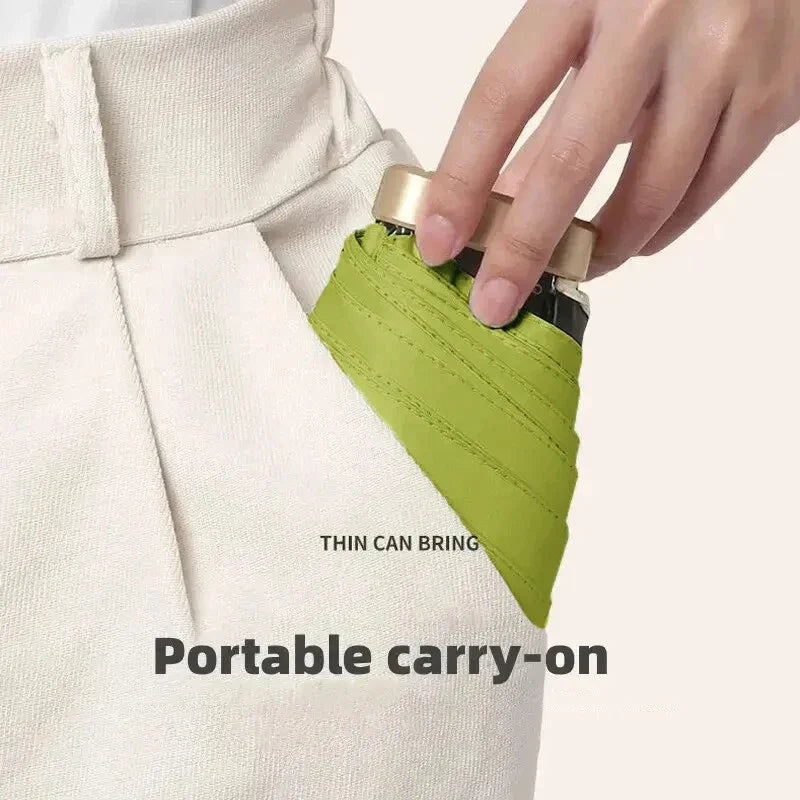 Mini Parapluie de Poche Pliable en Vinyle, Protection UV et Ultraviolets, Pare-Soleil, Capsule Parasol, 1 Pièce, 55% de Réduction
