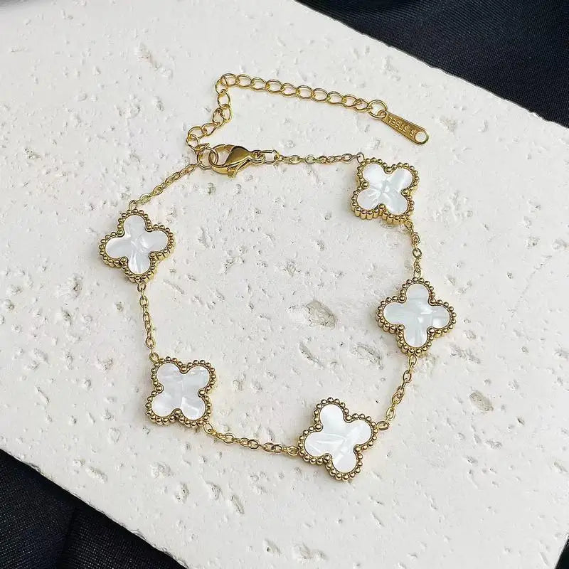 Bracelet Double face en acier inoxydable, 10 pièces, feuille de plante, accessoires de mode polyvalents, cadeau de saint valentin, Souvenir pour femmes