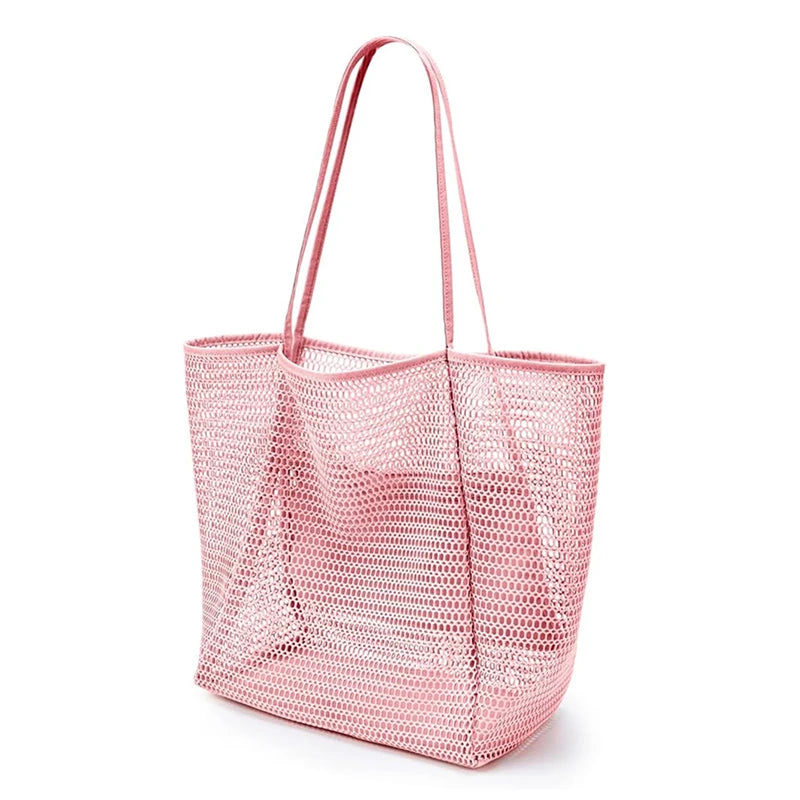 Sac de plage en maille, fourre-tout pour voyage, piscine, famille, plage, vacances, croisière, organisateur essentiel, sacs de rangement