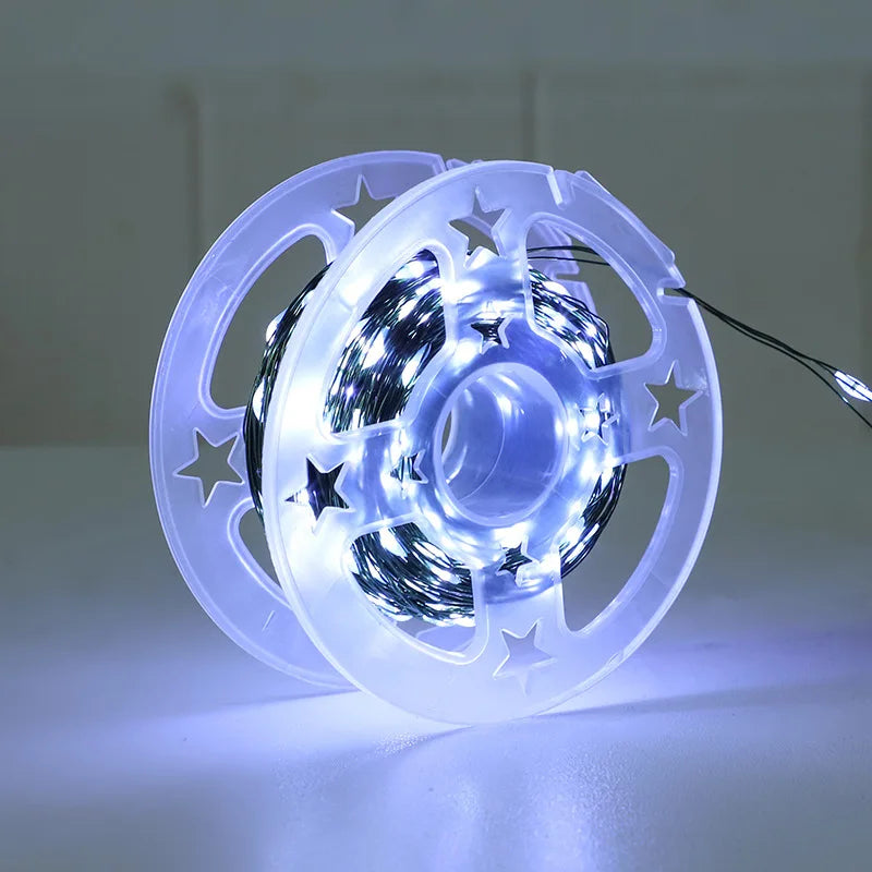 Guirlande lumineuse LED de noël, 5M/10M/20M/30M, fil de cuivre vert, guirlande lumineuse féerique avec télécommande USB pour la décoration de noël