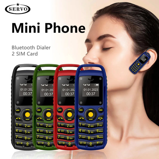 SERVO B25 bouton Mini téléphone portable 2 SIM veille Bluetooth numérotation Surround porter liste noire les plus petits téléphones portables de secours pour le sport