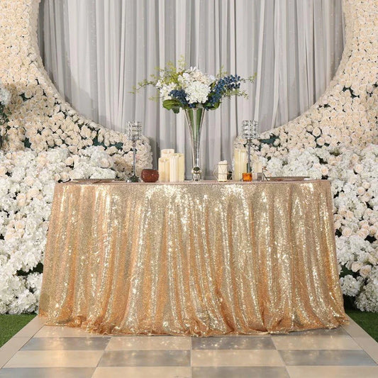 Nappe rectangulaire à paillettes dorées, couverture de table pour Noël, mariage, anniversaire, affaires, cocktail, décor de fête