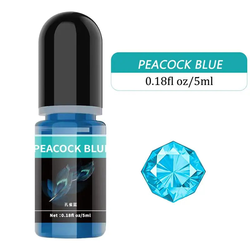 Pigment de résine d'élection xy, liquide, colorant de résine UV, tournant transparent pour résine UV, colle AB, coloration bricolage, fabrication de bijoux d'art, 5ml