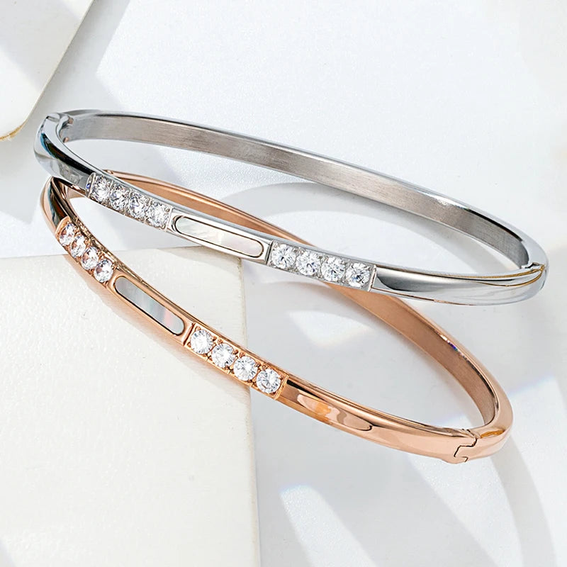 Bracelet en zircone cubique , en acier inoxydable