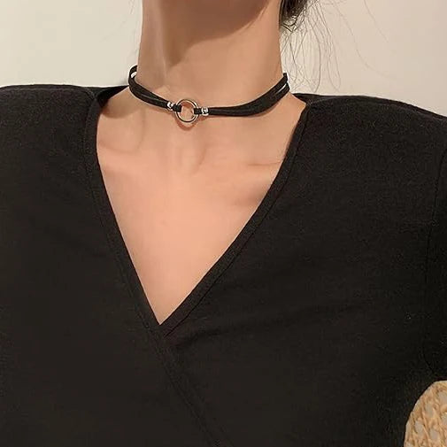 Colliers ras du cou Boho en cuir noir, couches réglables en velours et cuir, collier torique, bijoux gothiques, cadeaux pour femmes et filles