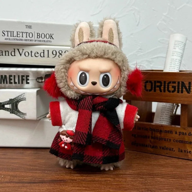 Costume de poupée Labubu mignon 17 Cm, vêtements Labubu, Figurines revêtues de caoutchouc, salopette, robes pour bébé, tenues d'été, cadeau de vacances