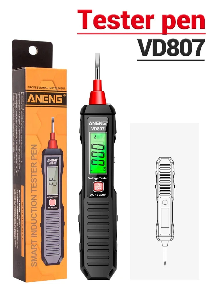 ANENG VD807 testeur d'induction à un mot Portable 50/60Hz stylo électrique intelligent capteur NCV AC 12-300V outils de détection de fil sans contact