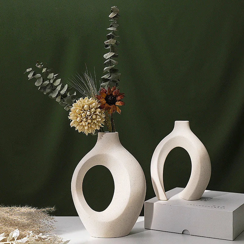 Ensemble de 2 Vase en céramique d'imitation moderne creux