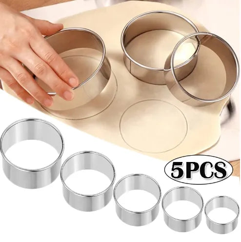 Lot de 5 emporte-pièces circulaires en acier inoxydable, accessoires incontournables pour pâtisserie et cuisine créative