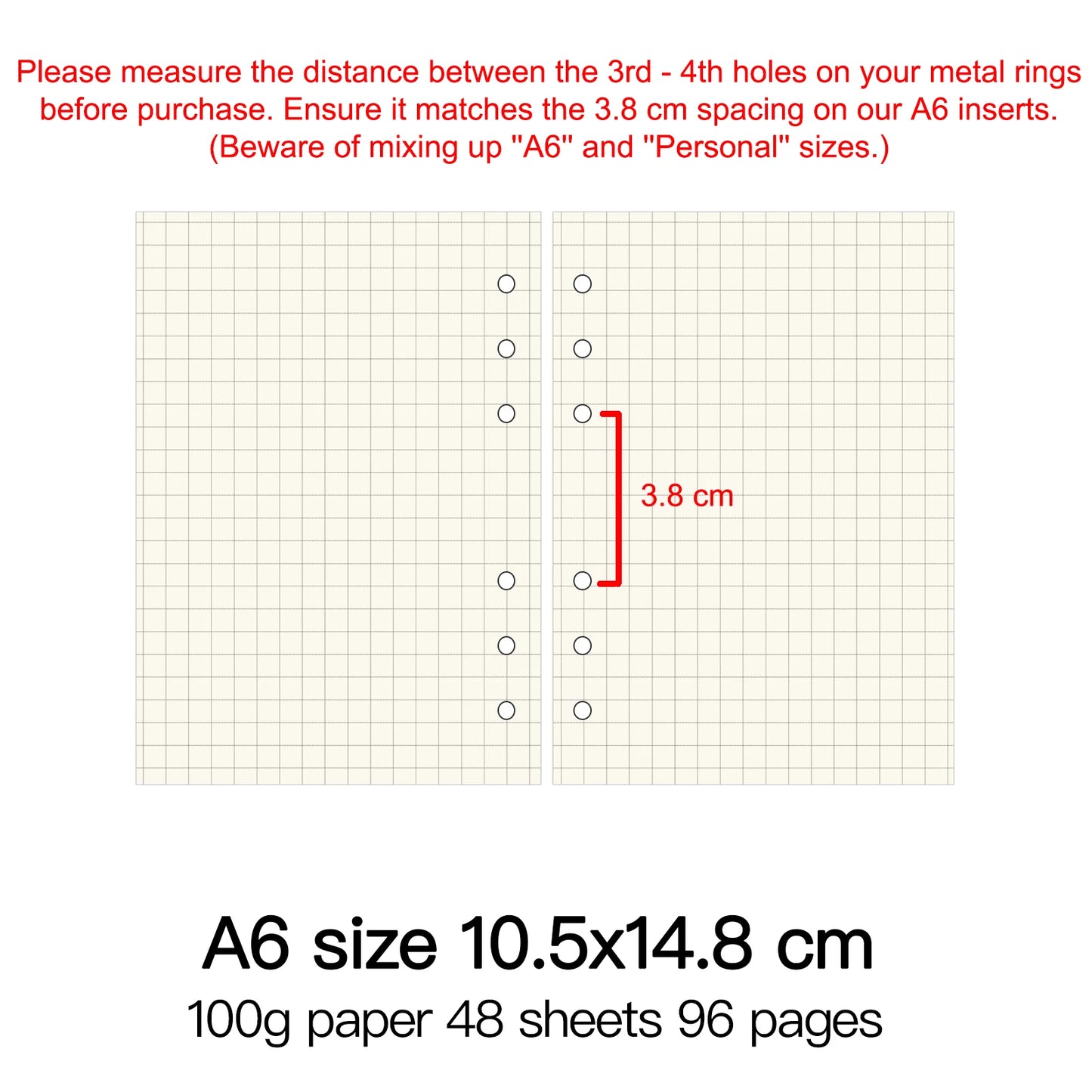Classeur à anneaux de haute qualité, carnet de notes personnel A5, A6, A7, A8, recharges, feuilles mobiles, spirale, agenda, planificateur, noyau interne, papier 100g