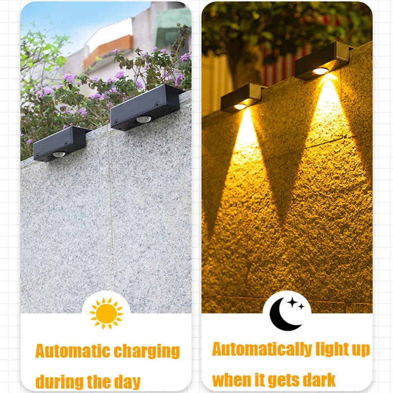 Lampe de lavage murale solaire étanche extérieure mur LED lumière cour lampe décorative balcon jardin