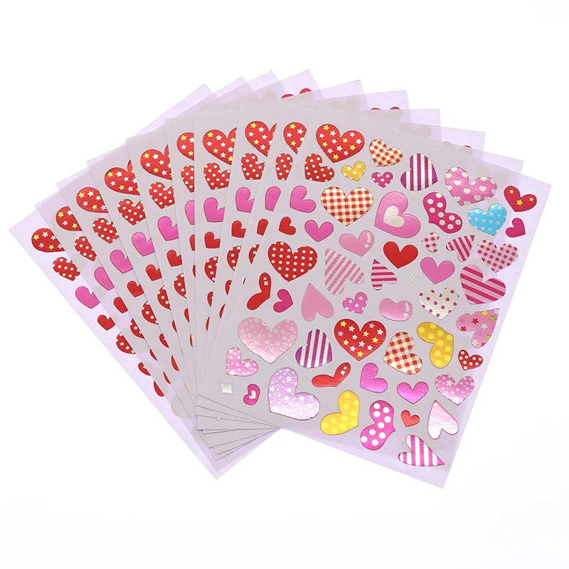 Autocollants à paillettes plaqués or pour enfants, étiquette d'éloge pour mère et enseignant, autocollant d'amour étoile à cinq branches, 10 feuilles/paquet