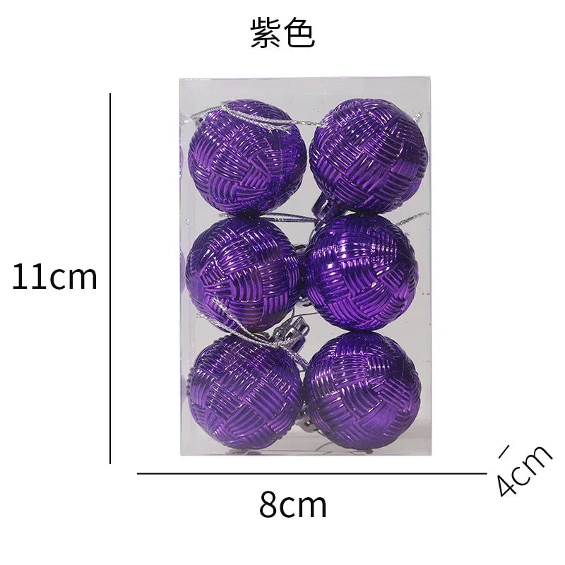 Ensemble d'ornements de boule de Noël en plastique, 8 pièces/ensemble 4CM, pendentif d'arbre de Nël, accessoires de décoration Noël