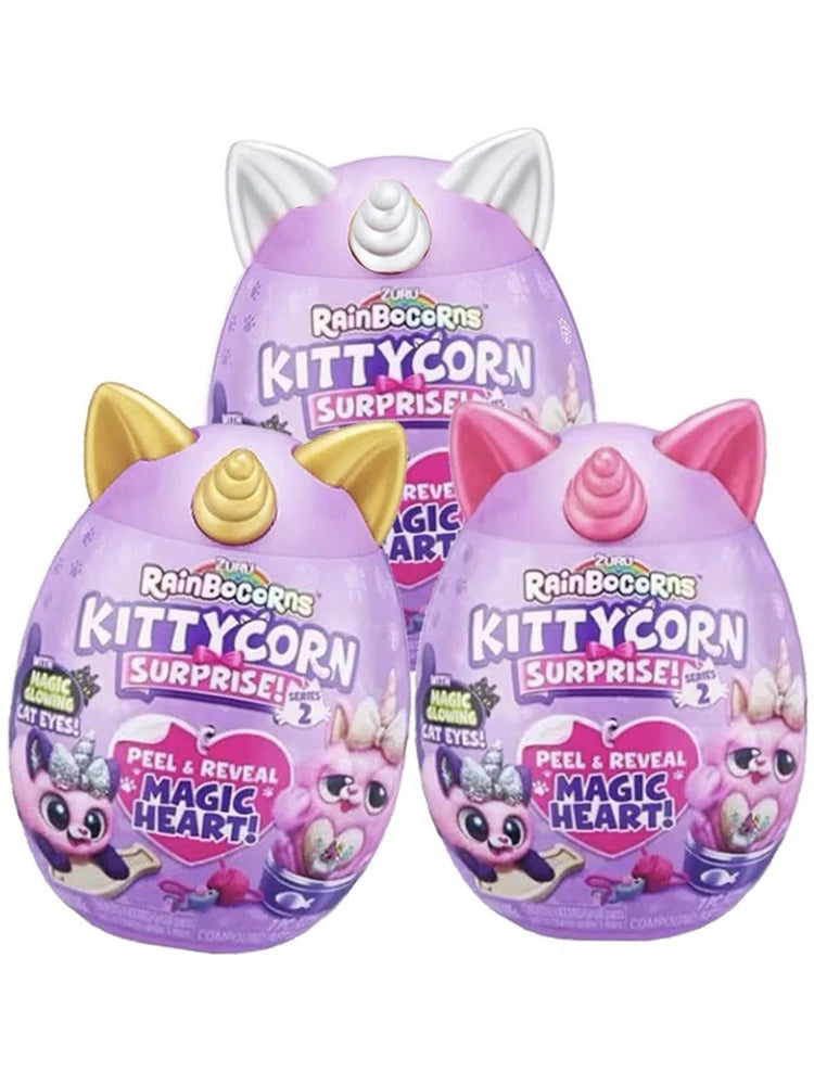 Véritable Zuru chien planète quatrième génération arc-en-ciel licorne Surprise oeuf magique boîte aveugle mignon en peluche poupée jouets pour enfants Gif