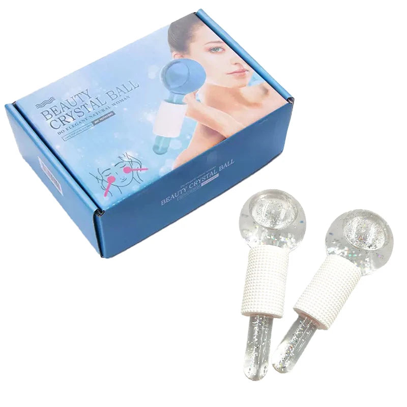 Moule à boules de glace pour le visage, 2 pièces, Globes cryogéniques réutilisables pour le raffermissement de la peau, réduit les poches, les cernes, outils de thérapie au froid pour le visage