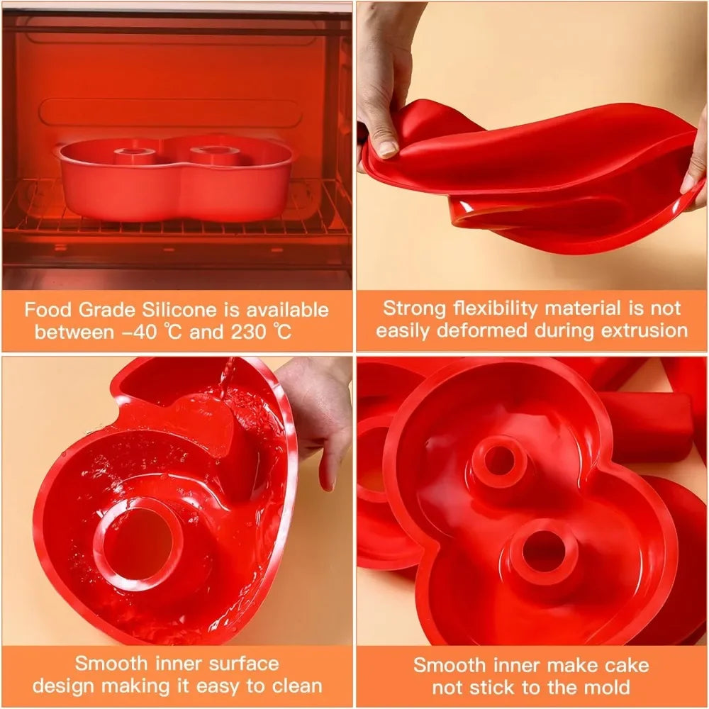 Moule à gâteau 3D grand nombre 10 pouces, moules de cuisson en Silicone 0-8 pour anniversaire, mariage, décorations de fête, bricolage, outils de cuisson à domicile