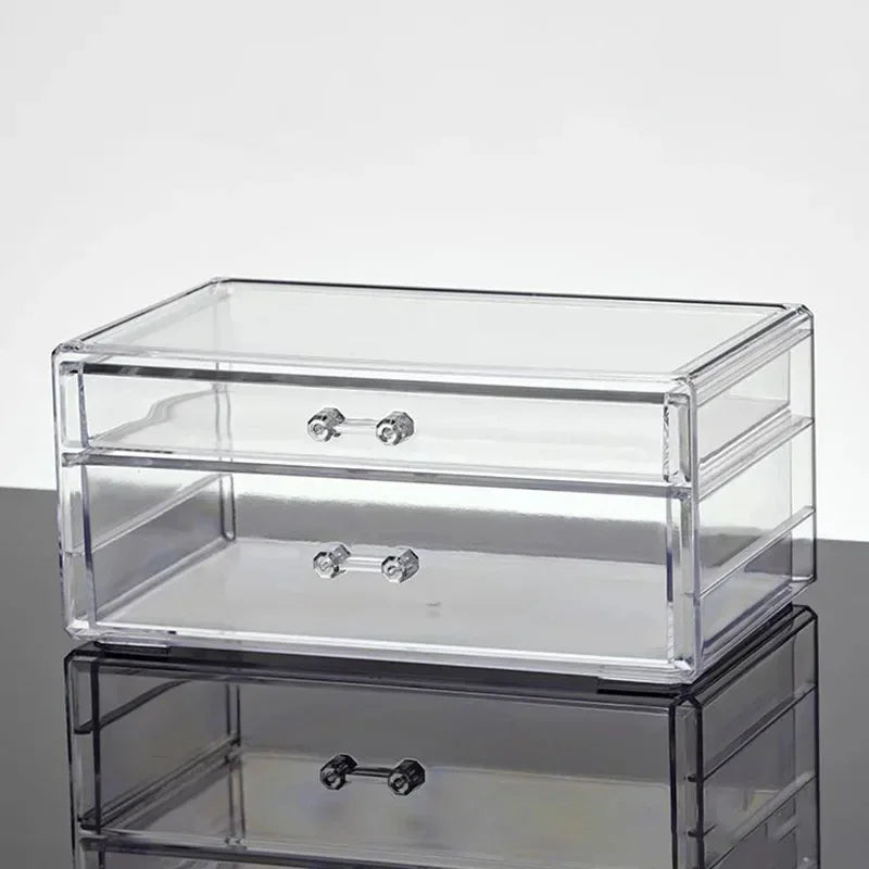 Boîte de rangement de cosmétiques en acrylique, boîte de rangement de rouge à lèvres, support de rangement de maquillage à tiroir de bureau, boîte à bijoux transparente, livraison directe