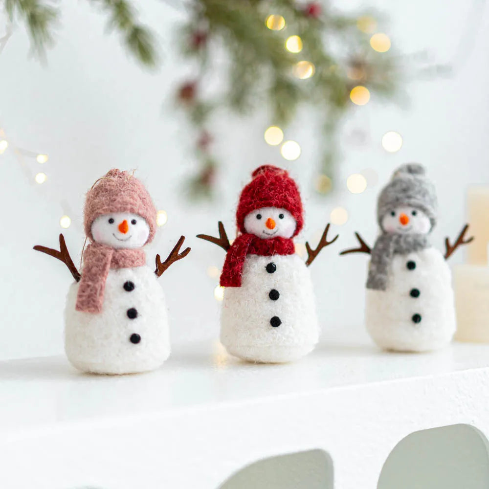 Pendentif de Bonhomme de neige de Noël, décoration d'arbre de Noël, poupée en feutre