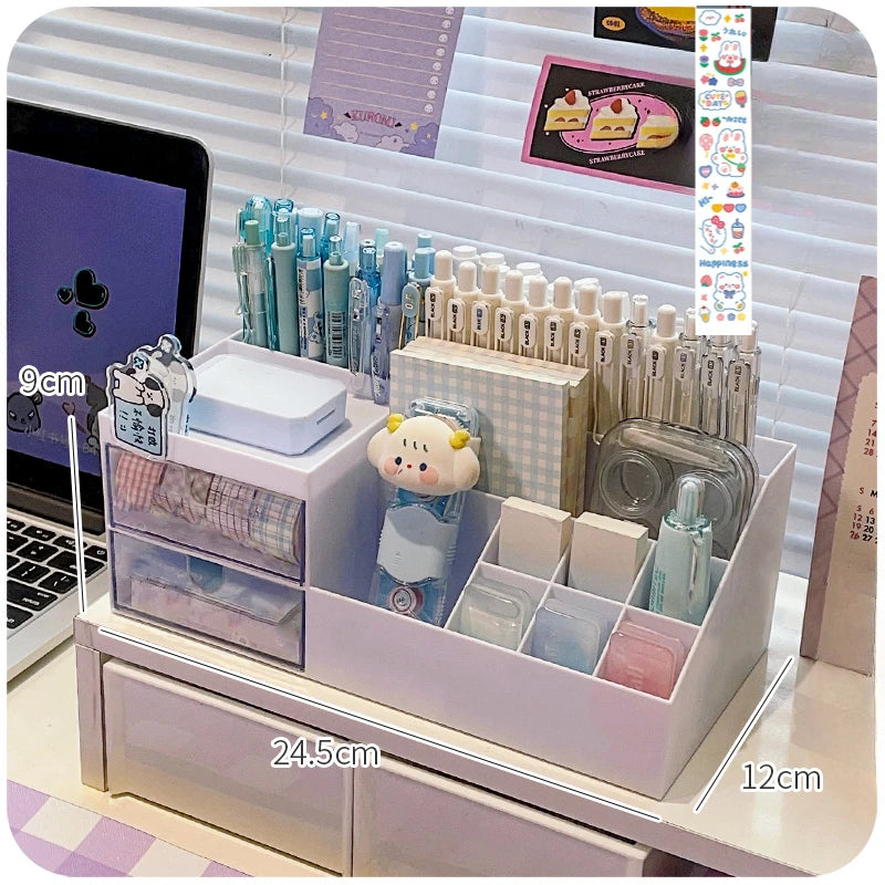 Porte-stylos boîte de rangement organisateur fille tiroir-type bureau