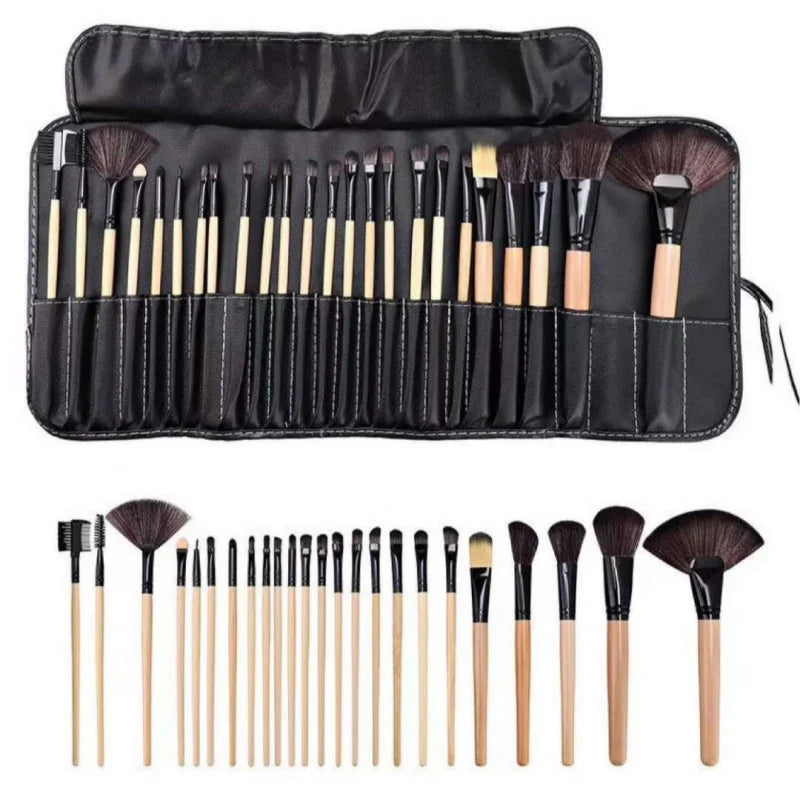24 ensemble de base de pinceaux à poudre, blush, fard à paupières, éponge de maquillage, combinaison de pinceaux de maquillage